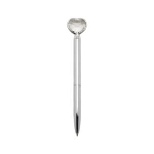 Caneta Metal Coração Diamante